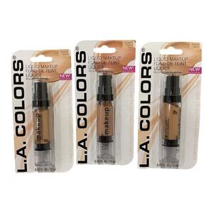 L.A. COLORS Liquid Makeup Complete Coverage Lot Of 2 Natural And 1 Creamy Beige